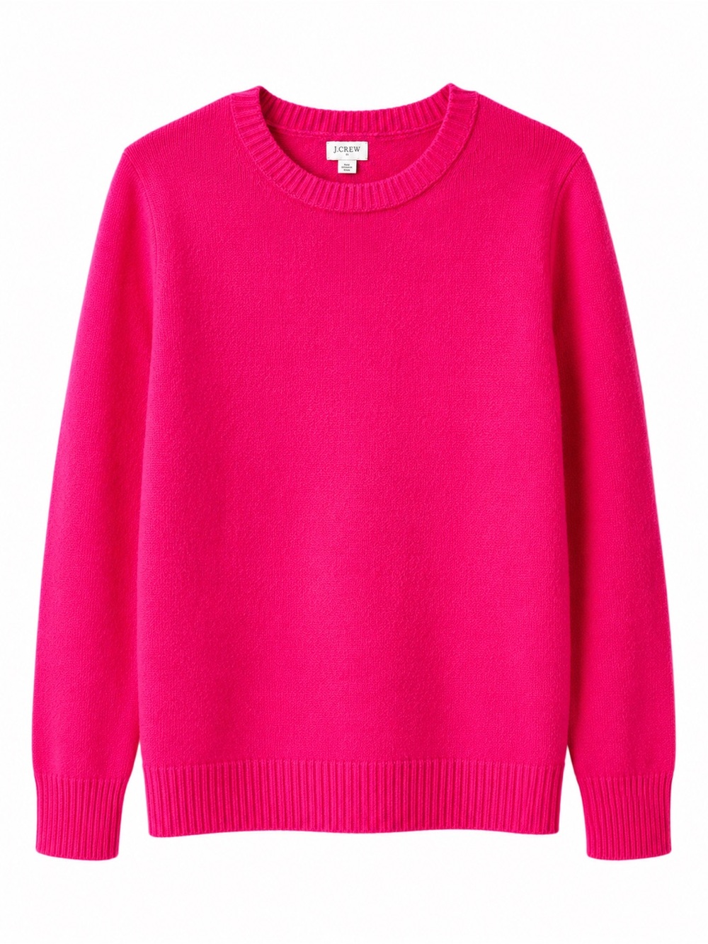J.Crew Re-Imagined Hot Pink Fuchsia Crewneck Sweater Wool Blend XL